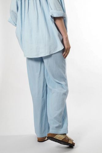 Jeff pantalon Ciel femmes (pantalon lin - VADIM pantalon ciel) - Marine | Much more than shoes