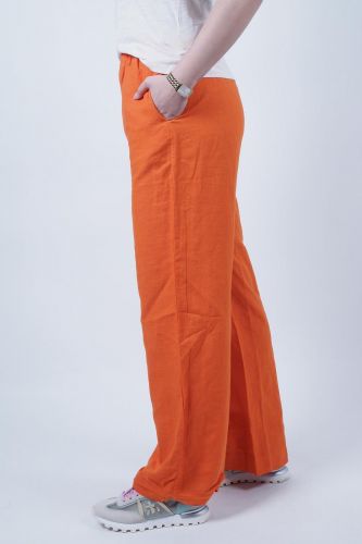 Pantalon flou en lin orange JEFF | Marine