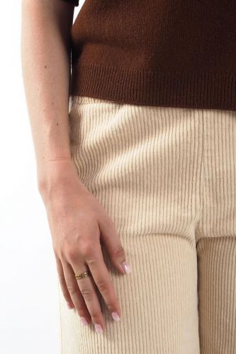 Pantalon en velours côtelé écru JEFF | MARINE Auvelais