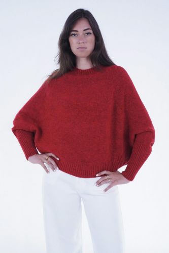 Pull cape chauve souris rouge JEFF | Marine