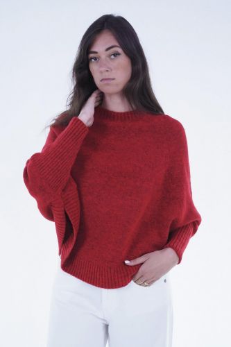 Pull cape chauve souris rouge JEFF | Marine