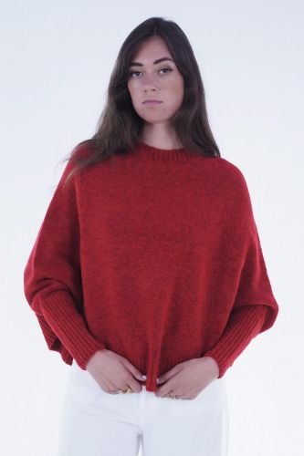 Pull cape chauve souris rouge JEFF | Marine