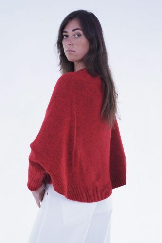 Pull cape chauve souris rouge JEFF | Marine