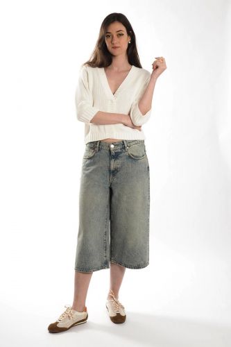 Pull blanc à boutons JEFF | Marine