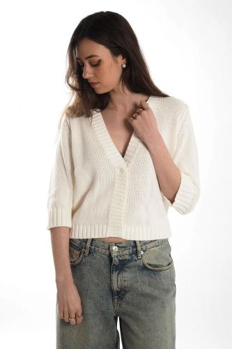 Pull blanc à boutons JEFF | Marine