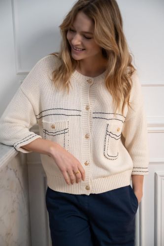 Jeff cardigan Ecru