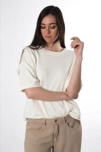 Jeff sweat  Ecru femmes (tshirt sweat ecru - TEE 4 tshirt sweat ecru) - Marine | Much more than shoes