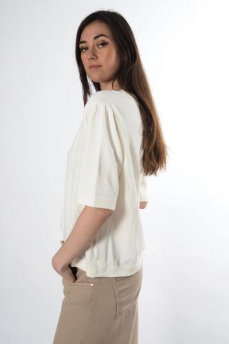 Jeff sweat  Ecru femmes (tshirt sweat ecru - TEE 4 tshirt sweat ecru) - Marine | Much more than shoes