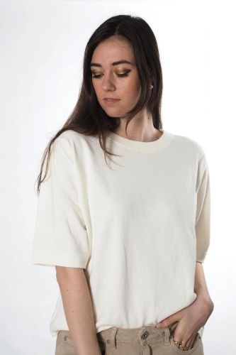 Jeff sweat  Ecru femmes (tshirt sweat ecru - TEE 4 tshirt sweat ecru) - Marine | Much more than shoes