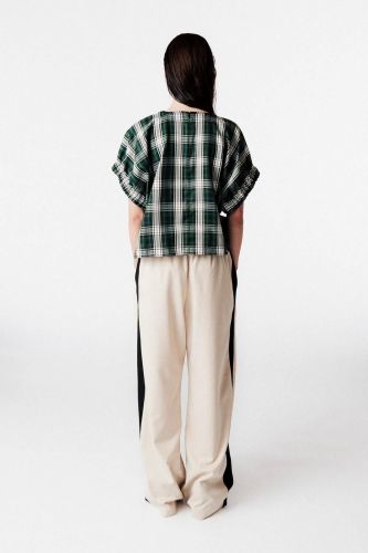 Blouse à carreaux vert JOHNY | Marine