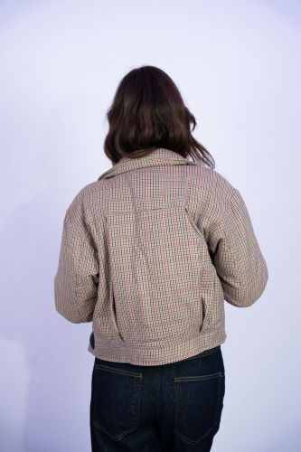 Veste courte à carreaux JOHNY | Marine