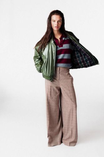 Bomber en cuir vernis vert JOHNY | Marine