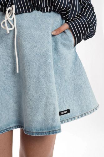 Jupe patineuse denim JOHNY | Marine