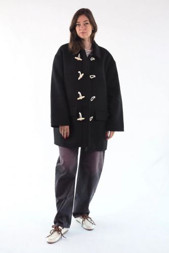 Manteau en laine noir JOHNY | Marine