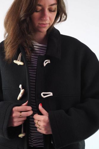 Manteau en laine noir JOHNY | Marine