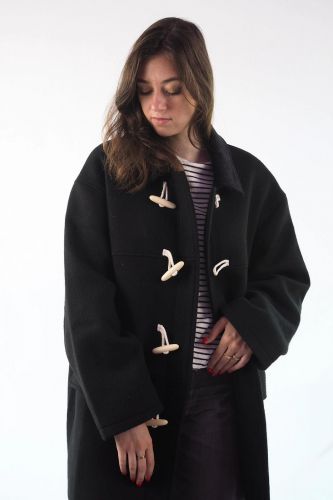 Manteau en laine noir JOHNY | Marine