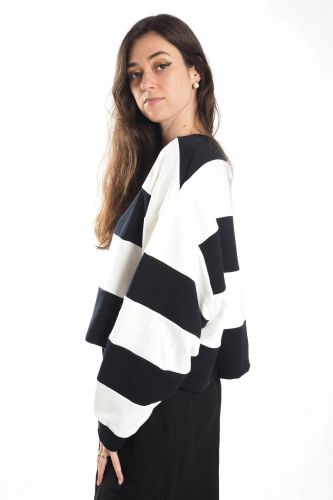 Sweat rayures bleu et blanc 8PM | Marine