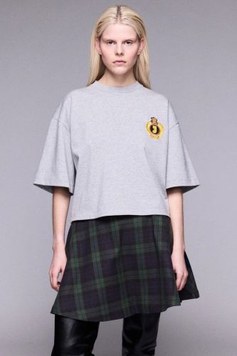 T-shirt gris à écusson brodé JOHNY | Marine
