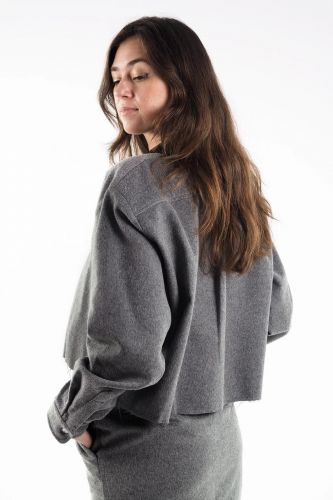 Blouse chemise grise JOHNY | MARINE Auvelais