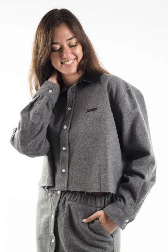 Blouse chemise grise JOHNY | MARINE Auvelais