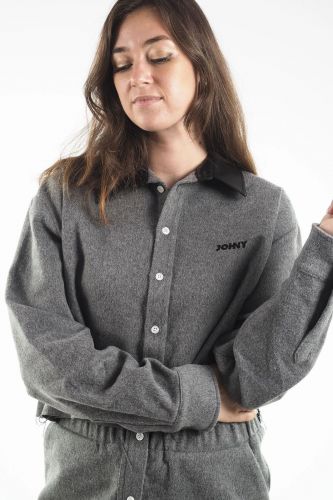 Blouse chemise grise JOHNY | MARINE Auvelais