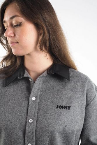 Blouse chemise grise JOHNY | MARINE Auvelais