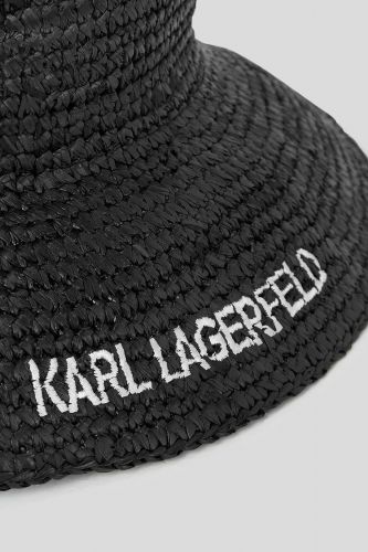 Chapeau en rafia noir KARL LAGERFELD | Marine