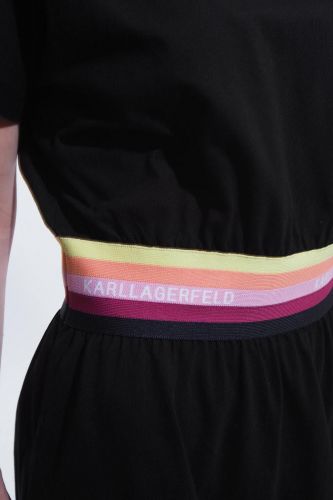 Robe noire avec ceinture multicolor Karl Lagerfeld 