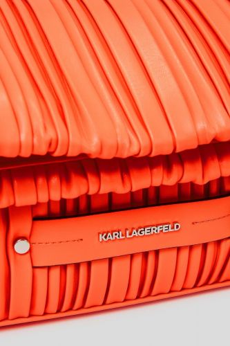 Sac à rabat plissé orange vif KARL LAGERFELD | Marine