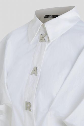 Chemise blanche avec lettres KARL LAGERFELD | Marine