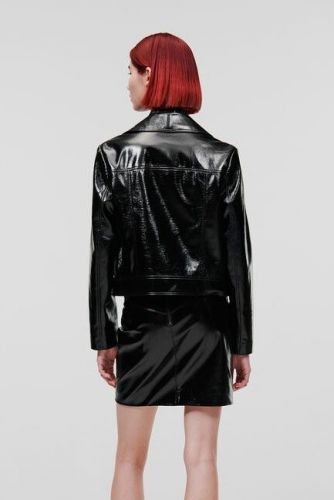 Karl Lagerfeld veste Noir femmes (veste ecocuir - 1407 veste brillante) - Marine | Much more than shoes