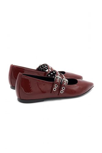 Ballerines en cuir vernis rouge vif KENNEL & SCHMENGER | Marine