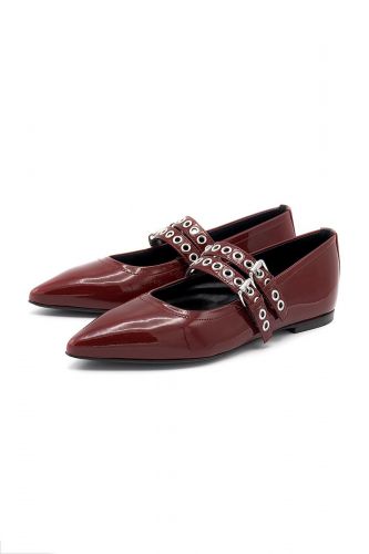 Ballerines en cuir vernis rouge vif KENNEL & SCHMENGER | Marine