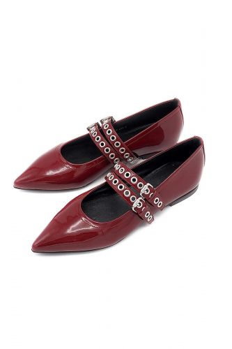 Ballerines en cuir vernis rouge vif KENNEL & SCHMENGER | Marine