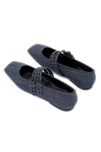 Kennel & Schmenger Ballerines Jeans femmes (pointue plate denim 2 brides - 11640 jeans 2 brides) - Marine | Much more than shoes