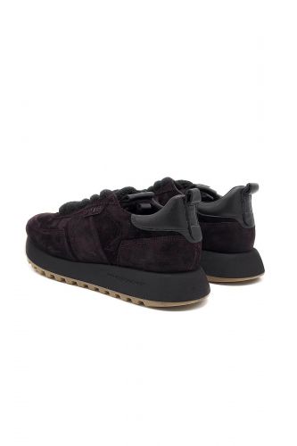 Baskets en velours bordeaux léopard KENNEL & SCHMENGER | Marine