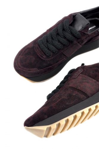 Baskets en velours bordeaux léopard KENNEL & SCHMENGER | Marine