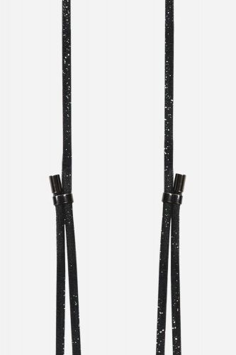 Lanière cordon en strass metallisé coloris noir| Marine