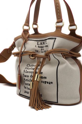 Sac Premier Flirt canvas et cuir camel édition limitée 150 ans LANCEL | Marine