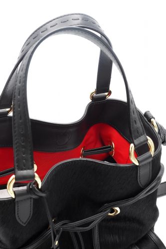 Sac Premier Flirt effet poil avec poche avant édition limitée 150 ans LANCEL | Marine