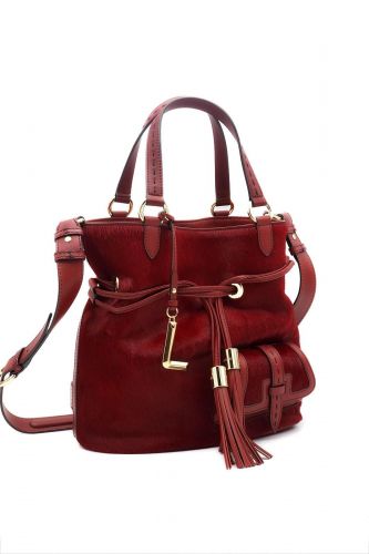 Sac Premier Flirt rouge effet poil avec poche avant édition limitée 150 ans LANCEL | Marine