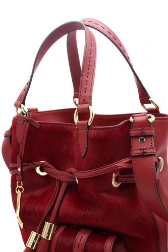 Sac Premier Flirt rouge effet poil avec poche avant édition limitée 150 ans LANCEL | Marine