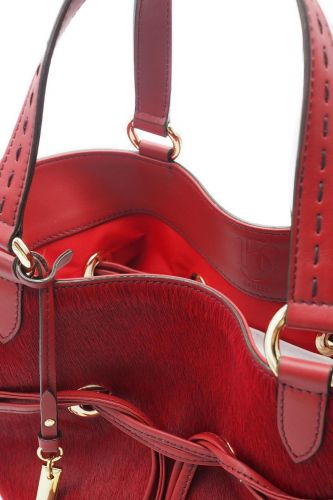 Sac Premier Flirt rouge effet poil avec poche avant édition limitée 150 ans LANCEL | Marine