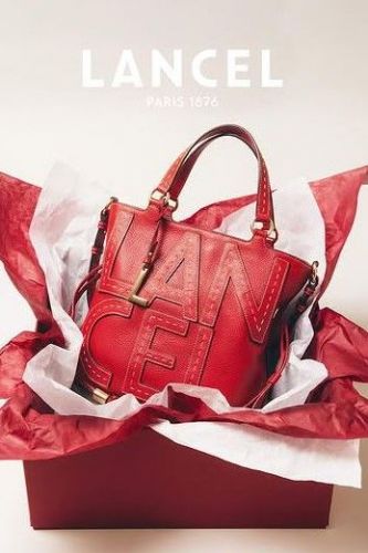 Sac Premier Flirt rouge à surpiqûres contrastées LANCEL | Marine