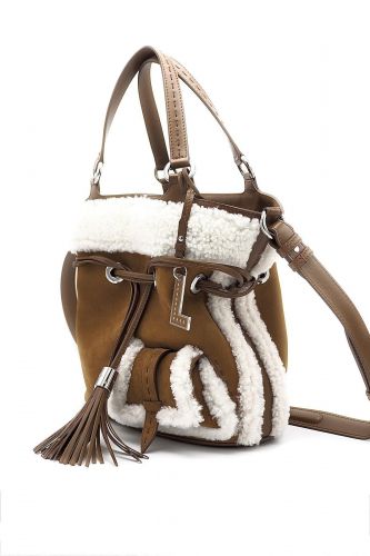 Sac seau en nubuk & mouton retourné LANCEL | Marine