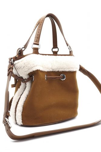 Sac seau en nubuk & mouton retourné LANCEL | Marine