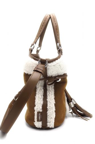 Sac seau en nubuk & mouton retourné LANCEL | Marine