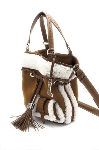 Sac seau en nubuk & mouton retourné LANCEL | Marine