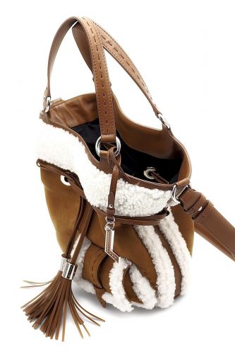 Sac seau en nubuk & mouton retourné LANCEL | Marine