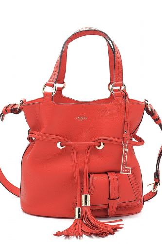 Sac medium en cuir grainé rouge LANCEL | Marine